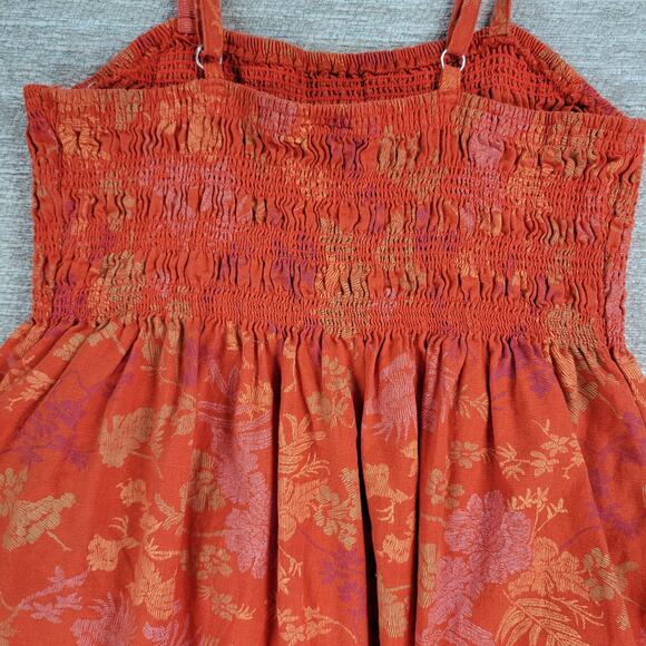 Universal Thread Dress Womens Medium Orange Smocked Top Adjustable Straps Summer - Picture 13 of 16